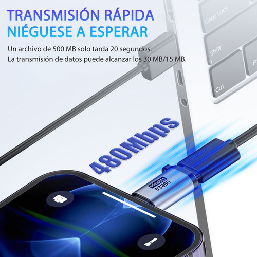 8 Pzs Adaptador Alloy Otg Usb Tipo C Hembra A Usb 3.0 Macho