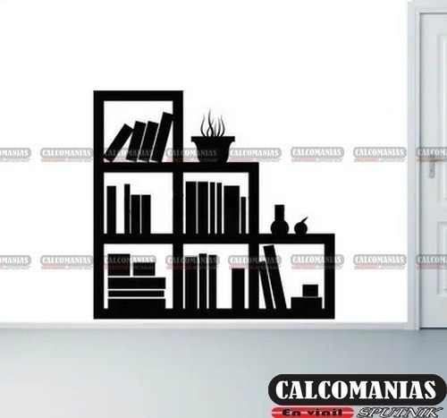 Vinilo Decorativo Mueble Libros  