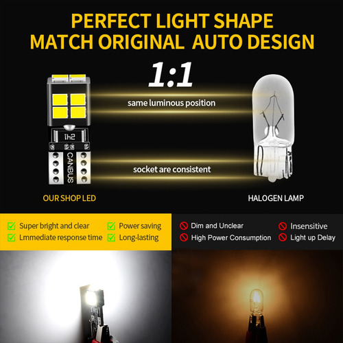 2 Lámparas Led T10 Para Lectura En Forma De Domo De Estacion