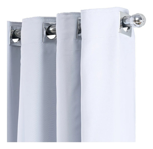 Cortina Blackout Tecido Com Voil 2,20m X 3,75m Sala Quarto Branco