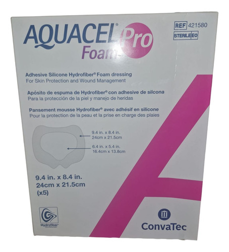 Convatec Apósito Sacro Aquacel Foam Pro 24 Cm X 21 Coral Claro