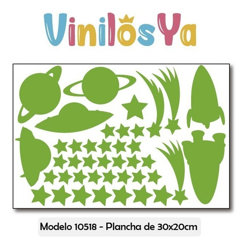 Imagen 2 de 2 de Vinilo Decorativo Infantil Brillan Oscuridad Estrellas 10518