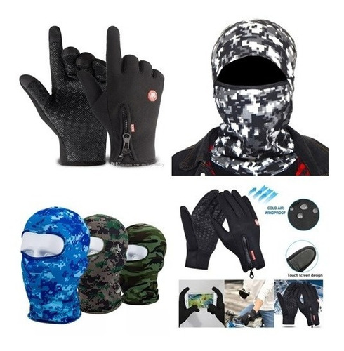 Balaclava Pasamontañas + Guantes De Neopreno Para Moto