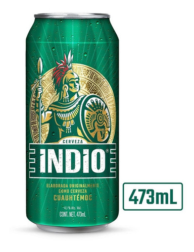 Cerveza Indio Lager Vienna lata 473 mL