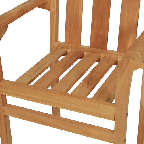 Juego De Comedor De Jardín De 7 Piezas De Madera De Teca Estructura Café