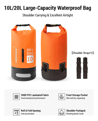 Bx Bolsa Impermeable De 10 L/20 L Con Correas Para