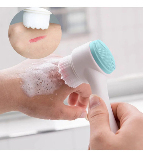 Cepillo Limpieza Facial Doble Cara Manual Exfoliante Color F