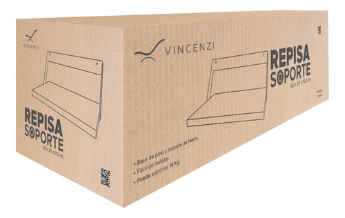 Pack 2 Repisas Soportes Madera Y Hierro De Pared 60x20 Cm