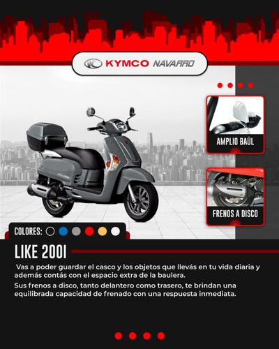 Kymco Like 200 - Retira En El Dia Y Fin@nci@ En 12 Tasa0