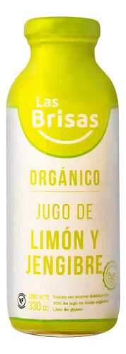 Jugo Orgánico Limón Y Jengibre Sin Azúcar Las Brisas 330ml