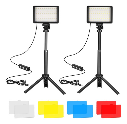 Set De 2 Luces Led Para Fotografía Y Video Trípode Ajustable