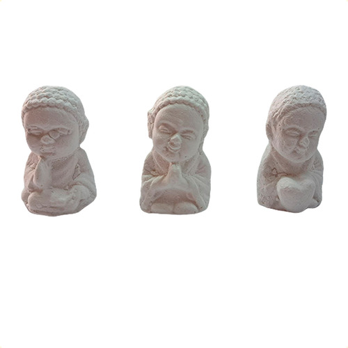 Figura Imagen 7 Monjes Budas Yeso Para Decorar Y Pintar Cad