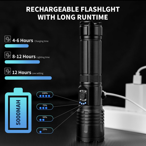 Linterna Recargable Led 990000 Lúmenes Impermeable Ipx6