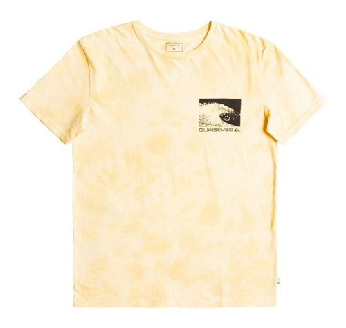 Remera Manga Corta Quiksilver Smiley Wave Batik Amarillo