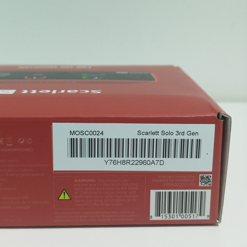 Focusrite Scarlett Solo 3o Generación Interface De Audio Rojo