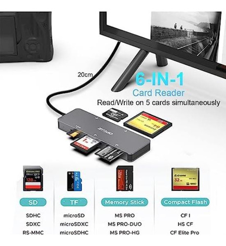 Lector De Tarjetas Usb Opluz Lector De Tarjetas Múltiples 6