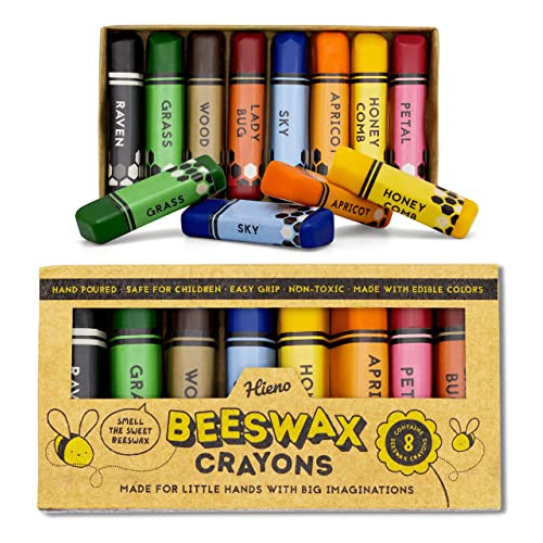 Crayones De Cera De Abeja 100% Pura Hieno, No Tóxicos, Hech