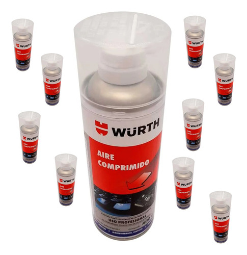 Kit 5 Aire Comprimido Wurth 400ml Remueve Polvo Suciedad