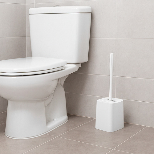 Escova Sanitária Com Suporte Com Tampa Articulável - Arthi Branco