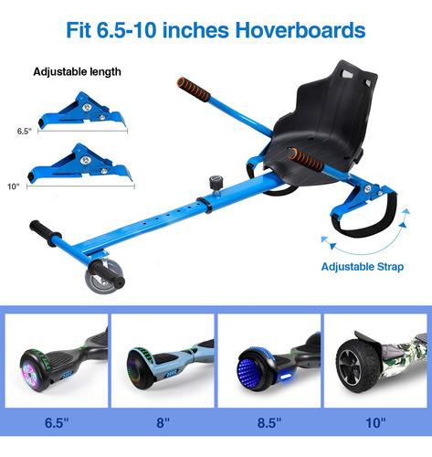 Hoverboard Con Asiento De Kart Para Aeropatineta De Dos Rued