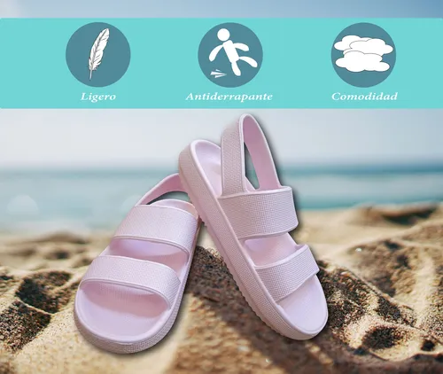 Sandalia Chanclas Dos Cintas Marca Eva Shoes Para Mujer