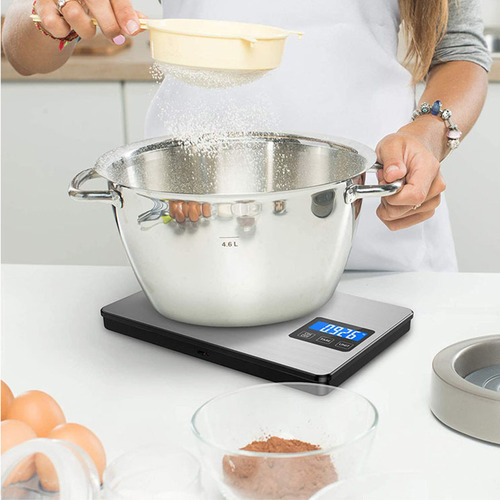 Báscula De Cocina Digital Acero Inoxidable Recargable 15kg