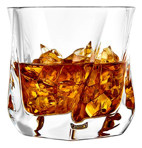 Joyjolt Aurora Crystal Whiskey Glasses Old Fashioned Whisky 