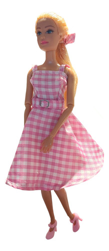 Vestido Muñeca Con Zapatos Y Moño Valicreaciones Para Barbie