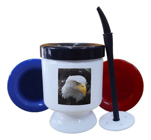 Mate Plastico Aves 2 Aguila Mirada Penetrante Frente