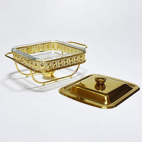 Bandeja Para Servir Platos De Frotamiento, Juego De Oro