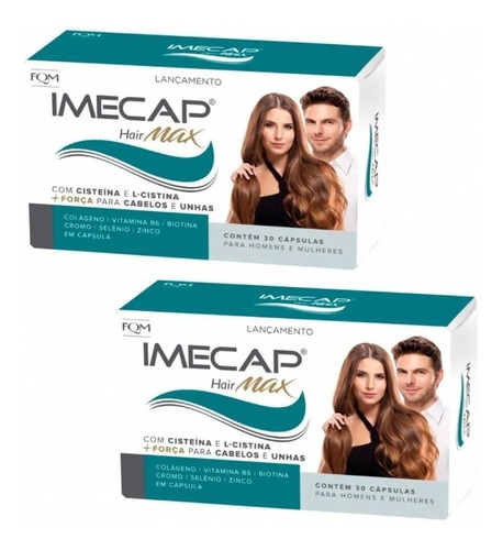 Imagem 1 de 4 de Kit 02 Imecap Hair Max Caixa 30 Capsulas
