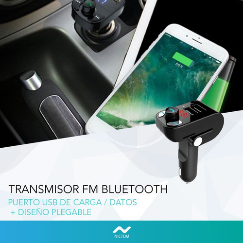 Imagen 3 de 5 de Transmisor Fm Bluetooth Receptor Sd Cargador Usb Manos Libre