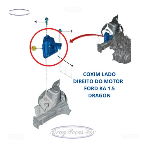Coxim Motor Ka 1.5 Dragon Direito 2018/2021 Sampel