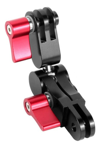 Montaje Gopro 360 Horizontal Y Vertical Adaptador De Metal Color Negro Con Rojo
