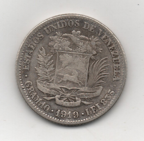 Moneda De 2 Bs De 1919