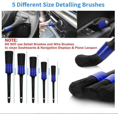Juego De 24 Cepillos Para Detalles De Coche,kit De Lavado