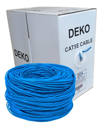 Imagem 2 de 7 de Cabo De Rede Cat5e 4 Pares Caixa Com 305m Azul 24wag E Cftv