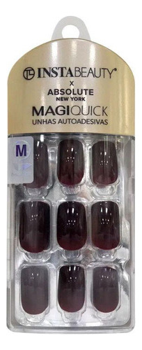 Unhas Instabeauty Absolute Auto-adesivas Reddis Black Curto