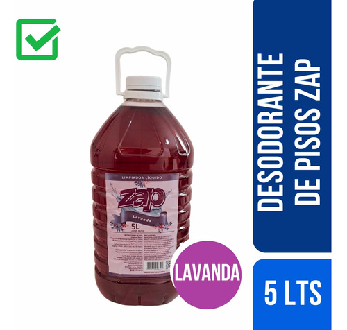 Limpiador Limpia Pisos Desodorante Lavanda Zap 5 Lt