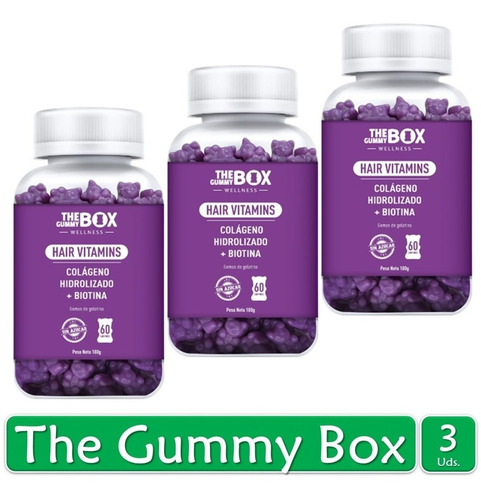 Imagen 1 de 4 de The Gummy Box Hair Vitamina Colageno Hidrolizado + Biotina X 3 Uds