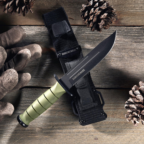 Cuchillo Táctico Surviveware 26.67 Cm Hoja Acero Carbono
