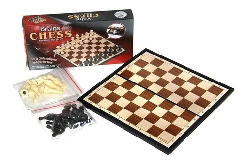 Ajedres Madera Brain Chess 18 X 18 Facil Para Llevar 