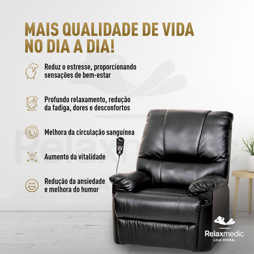 Poltrona Do Papai Relax Marrom - Relaxmedic - Bivolt