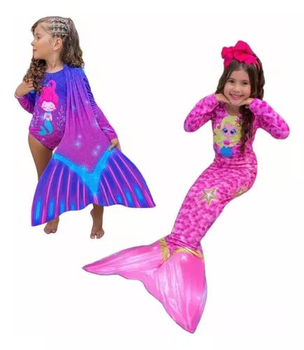 Sereia sereia infantil Cauda Sereia de Maiô