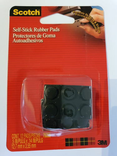 Protectores De Goma Autoadheribles Scotch 3m Negro Negro