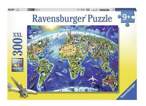 Rompecabezas De 300 Piezas Ravensburger World Landmarks Map