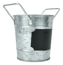 Comprar Macetero Cubo Doble Agarradera Y Cuadro Para Nota Plateado