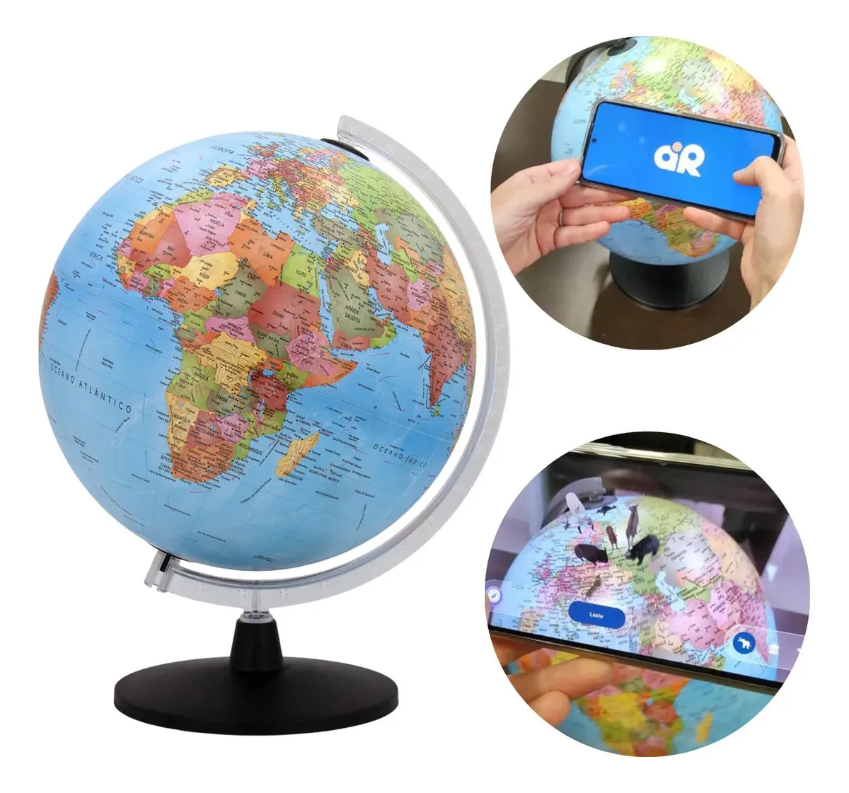 Globo Terrestre Atlante Político 30 Cm - Com App Interativo