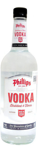 Vodka Phillips 4 Destilaciones 1 Litro Sabor Natural