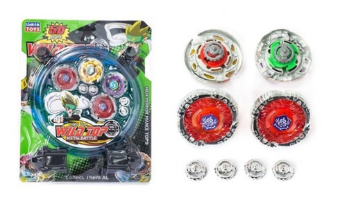 Kit Brinquedo Beyblade Tornado Para Meninos Com Lançador Cor Colorido